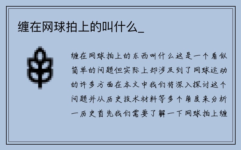 缠在网球拍上的叫什么_